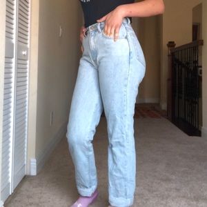 Calvin Klein boy mid-rise washed blue jeans